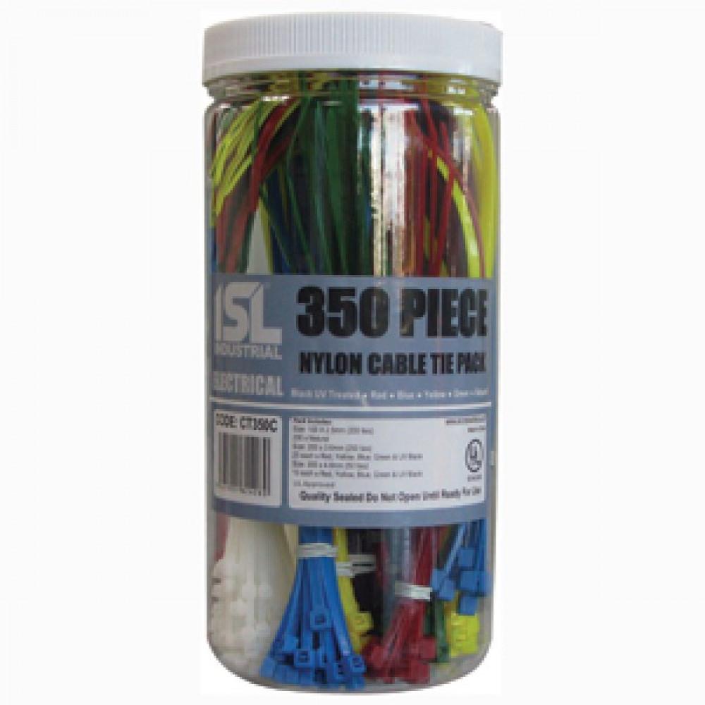 Isl 350Pc Isl Coloured Cable Tie Assorted Pack