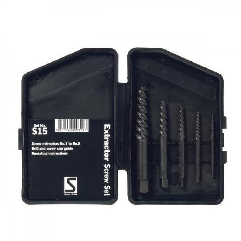 Set 1-5 Screw Extractors Contains 5 Extractors Sutton