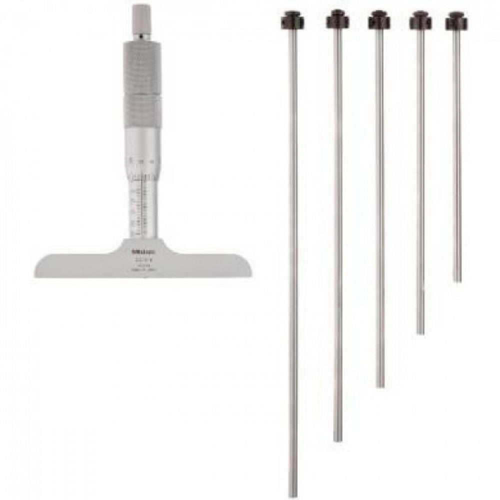 Mitutoyo Depth Micrometer 0-100mm x 100mm Base With 4 Rods