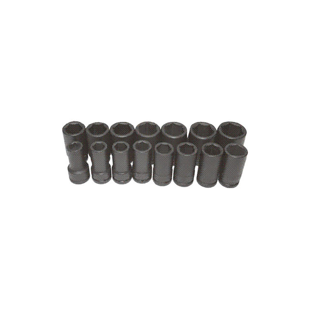T&E Tools 15Pc 3/4" Dr. Metric Deep Impact Socket Set