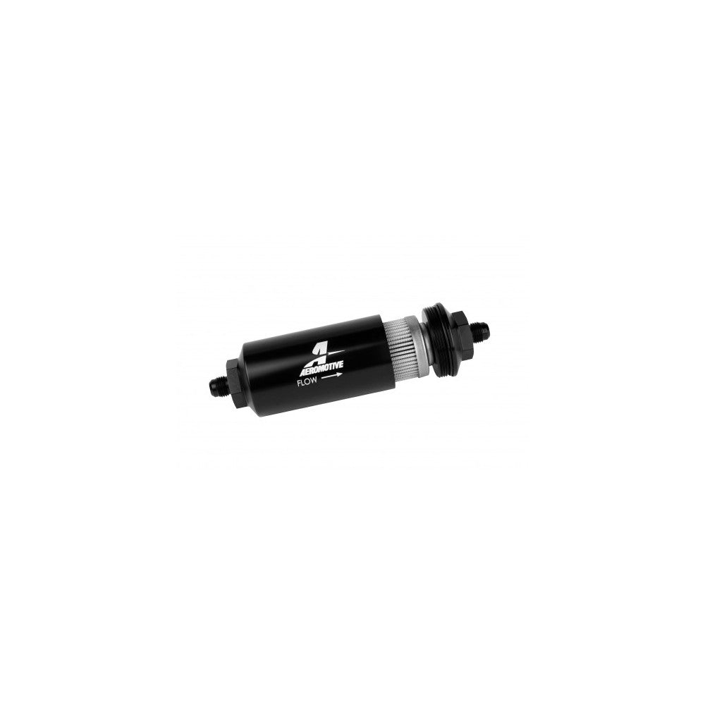 Aeromotive Fuel Filter Billet 40 Microns AN-06 Inline Black Each#12348