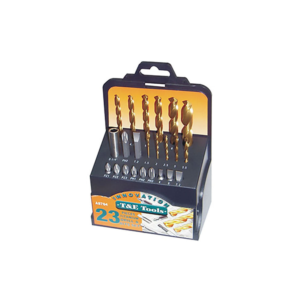 T&E Tools 23Pc Drill And Bit Set