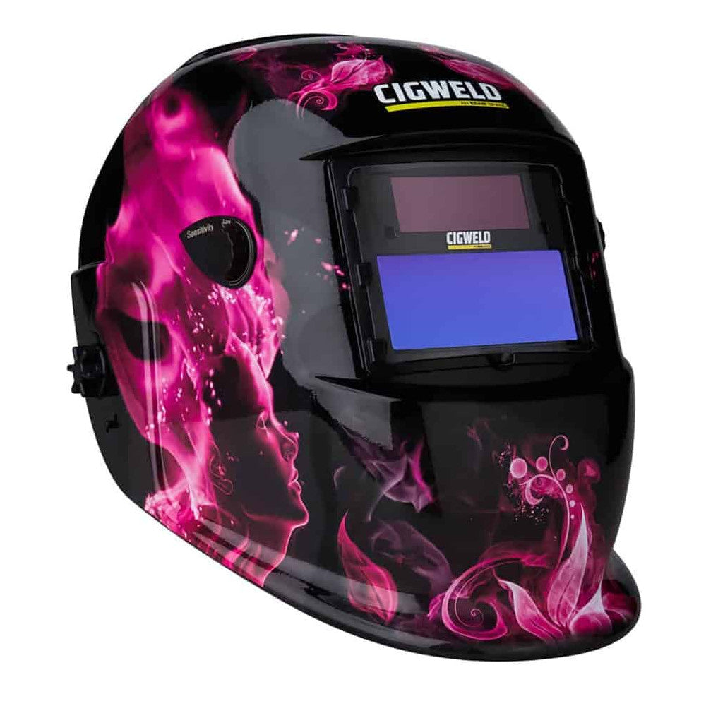 CIGWELD WeldSkill Auto Darkening Helmet – Pink Lady