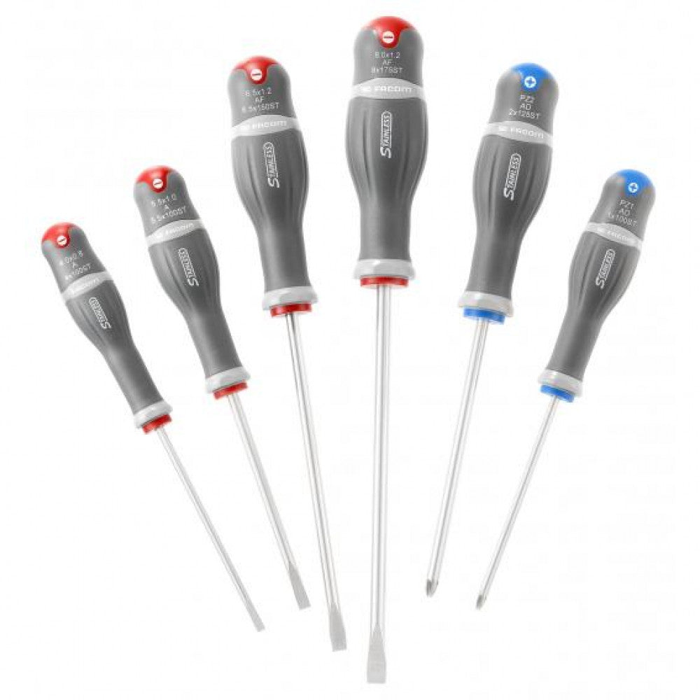Facom ADST.J6 Stainless Flat/Pozi Screwdriver Set