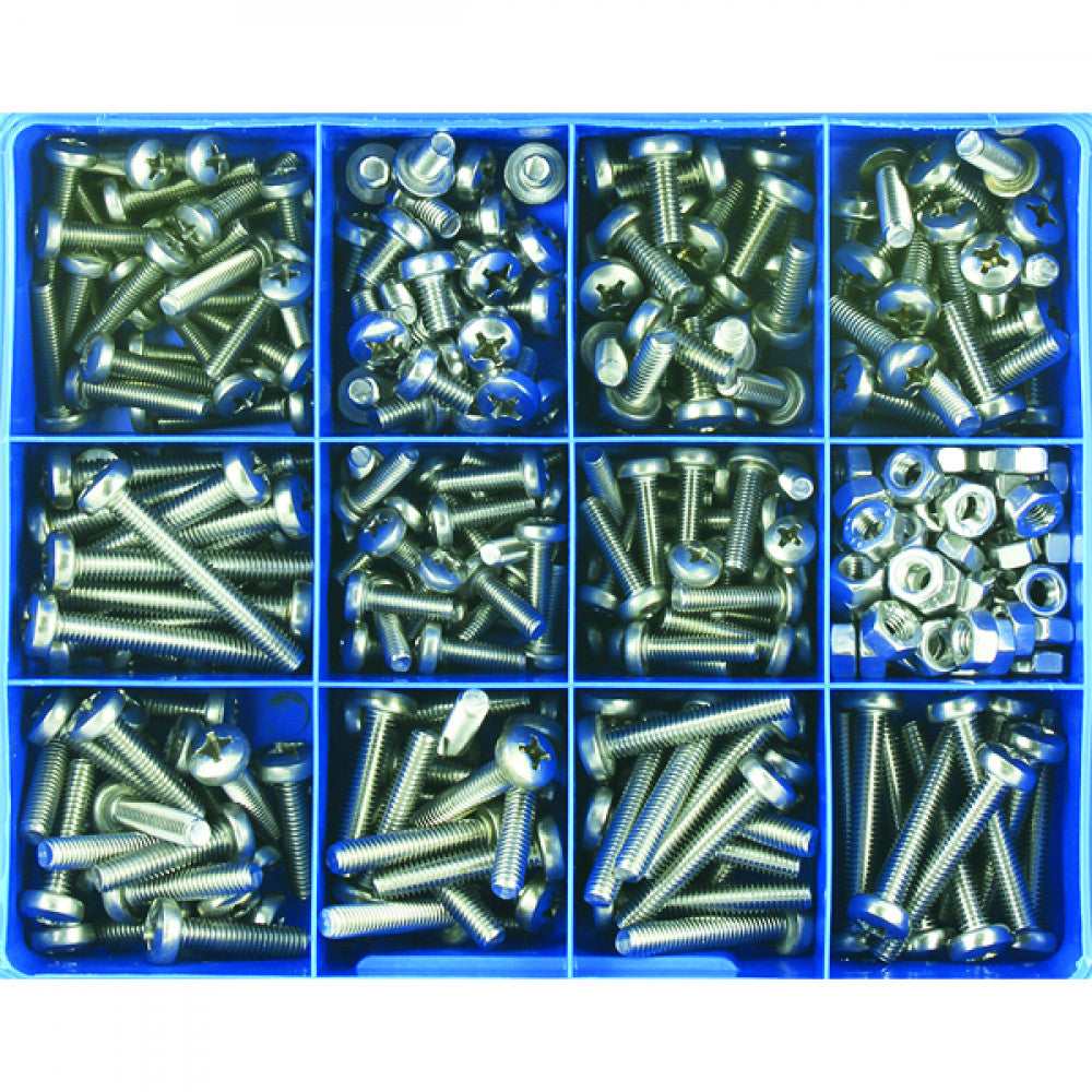 345PC MM MACHINE SCREW ASSORTMENT PAN HD 316/A4