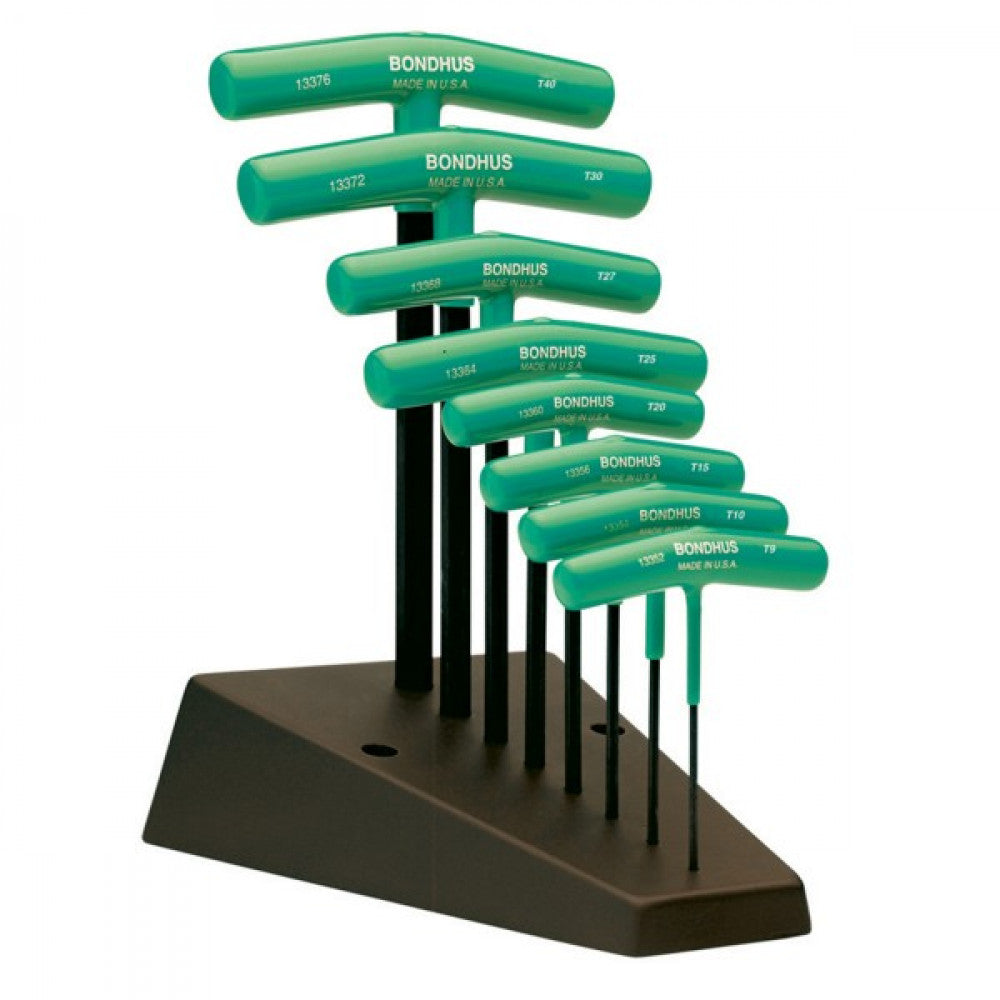 T9-T40 Bondhus 8Pc Star (Torx) T-Handle Set+Stand