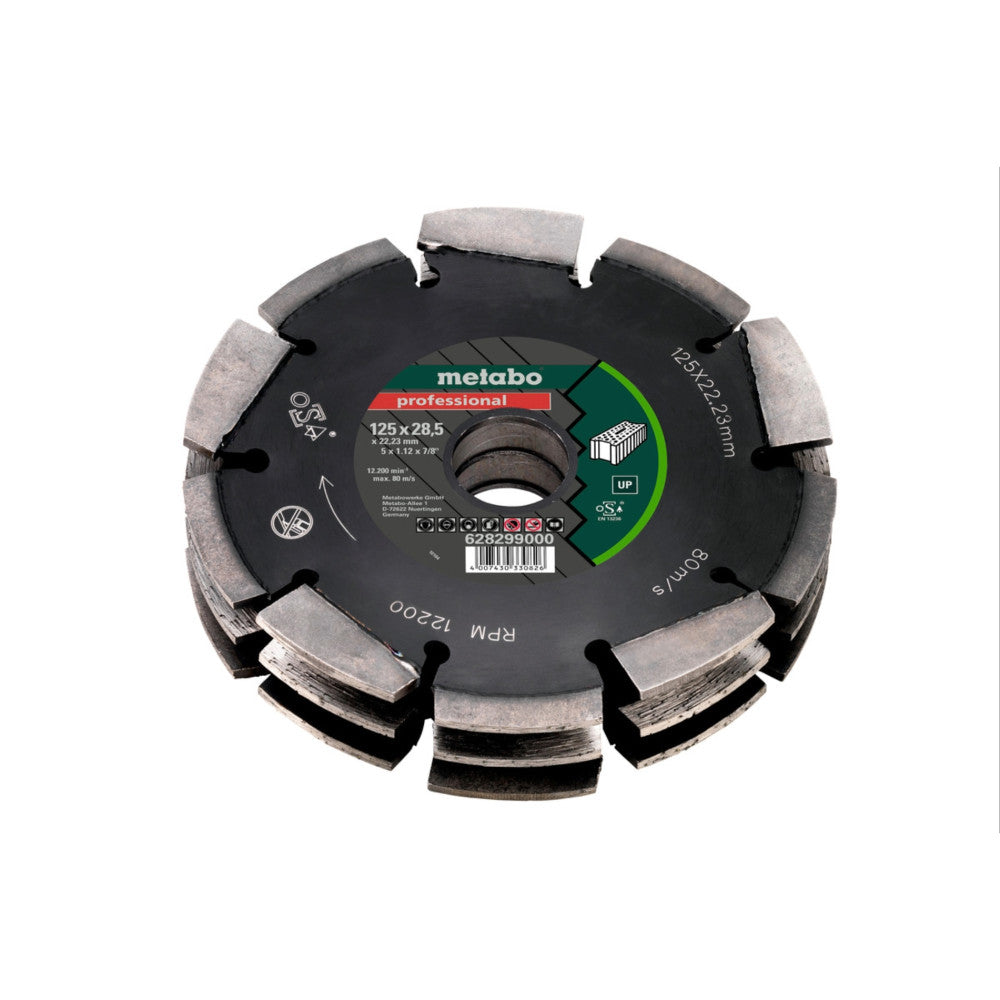 Metabo 125mm Universal Professional Up Diamond Channelling Discs - 22.23mm Bore
