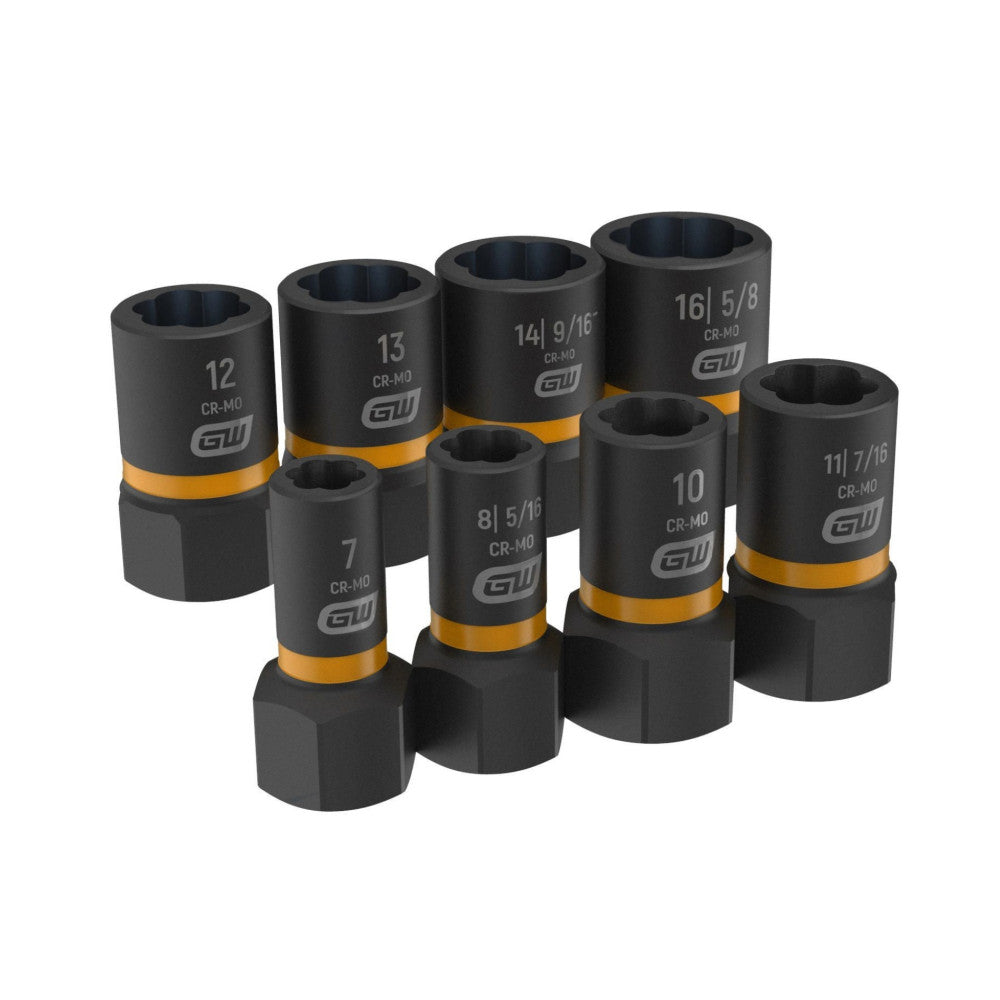 GEARWRENCH 8Pc 1/4 & 3/8 in. Drive Bolt Biter Impact Extraction Socket Set