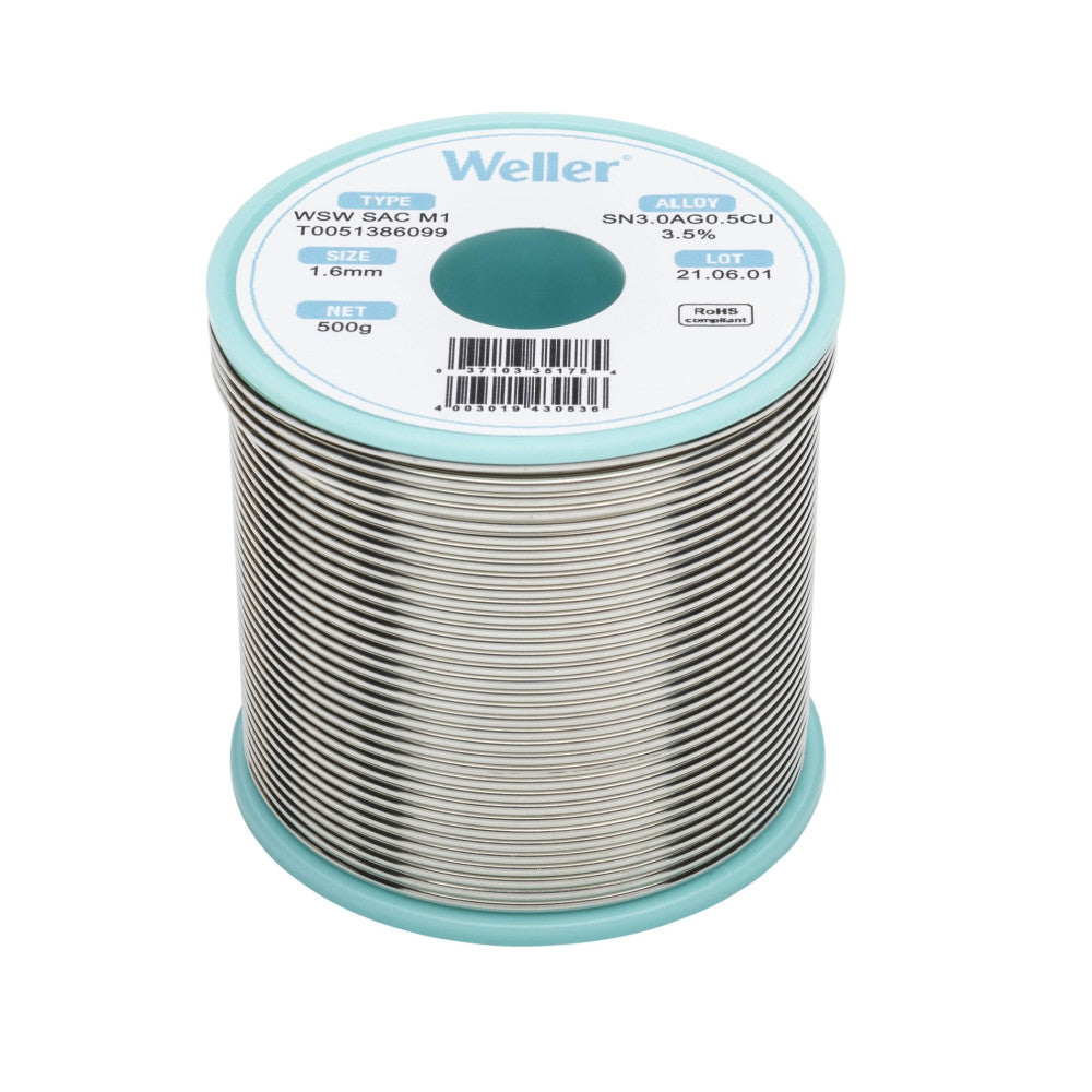 Weller WSW SAC 1.6mm M1 Solder Wire - 500g