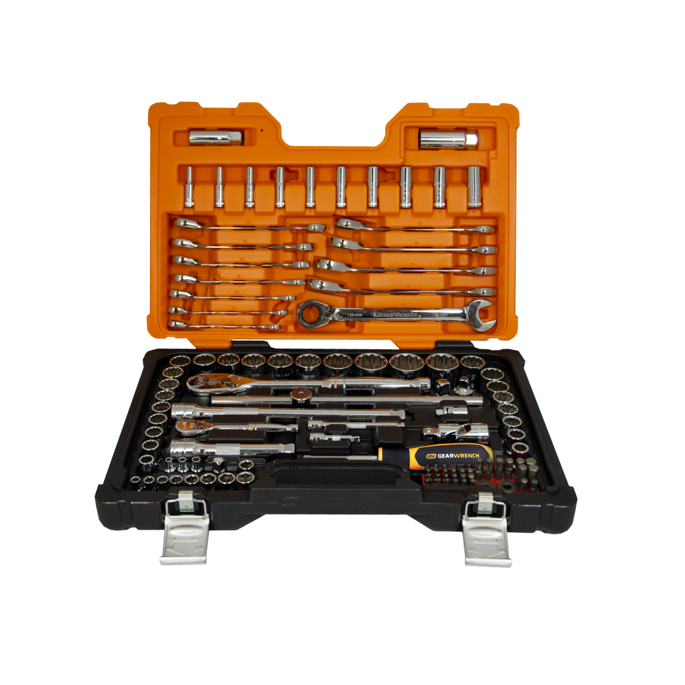 GEARWRENCH 111 Pc Metric/SAE Socket Set & Reversible Metric Ratcheting Wrenches