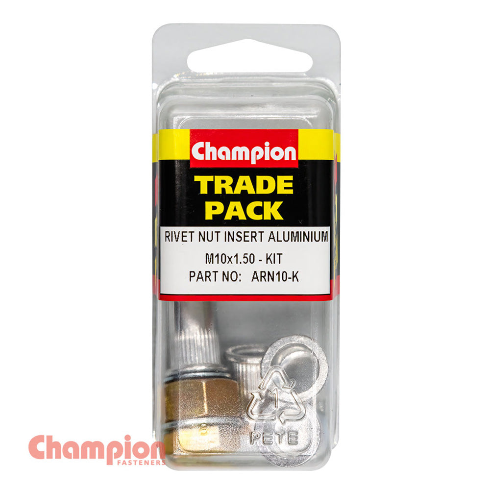 Champion Rivet Nut Insert Aluminium M10x1.50 - Kit