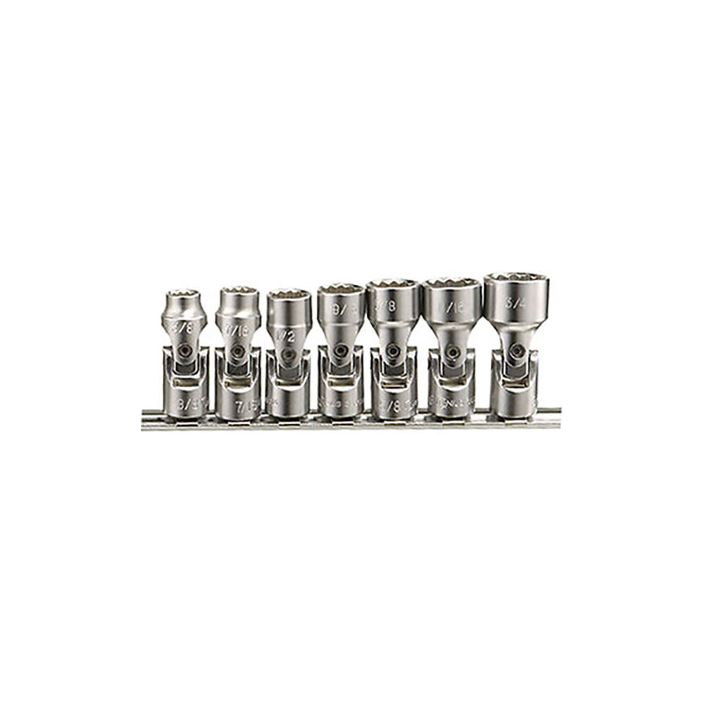 T&E 7 Piece 3/8" Drive SAE Universal Sockets