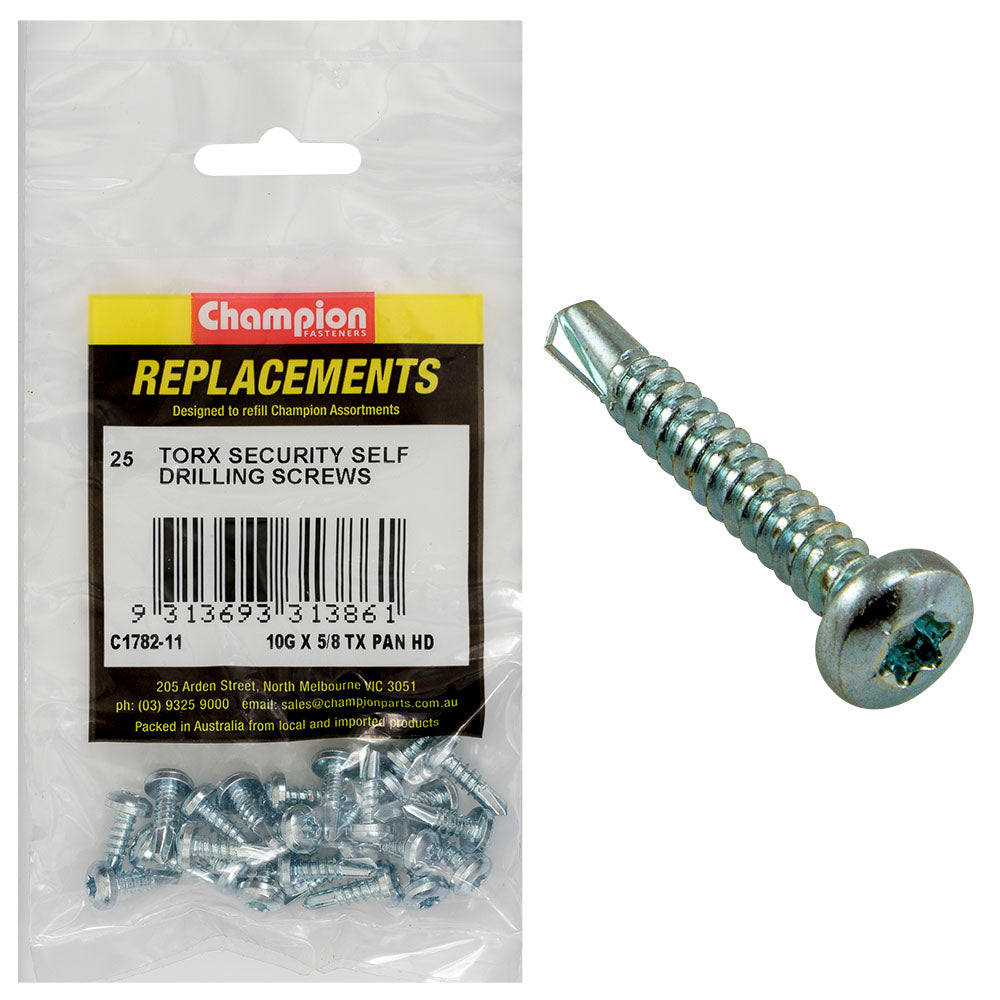 Champion 10G x 5/8in S/Drilling Screw -Pan -Tx -25