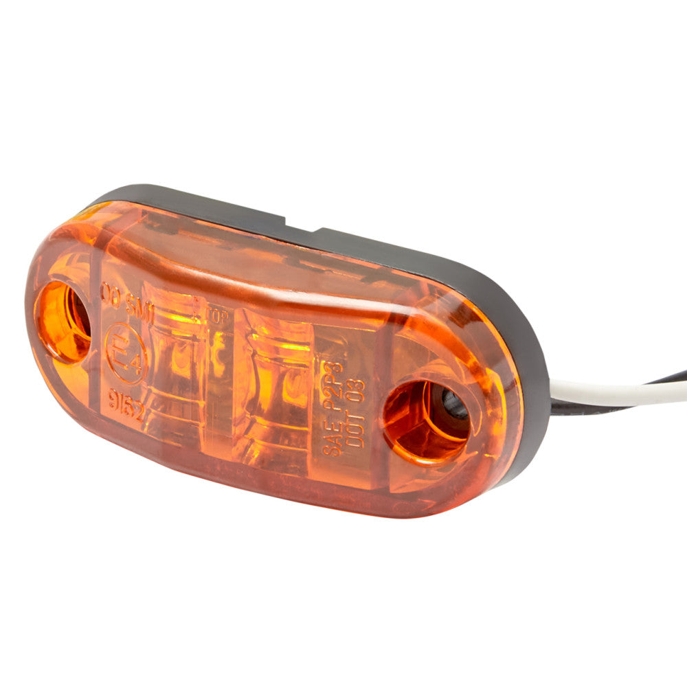 Amber Rectangular LED Multi Volt Marker Light - 65 x 27mm