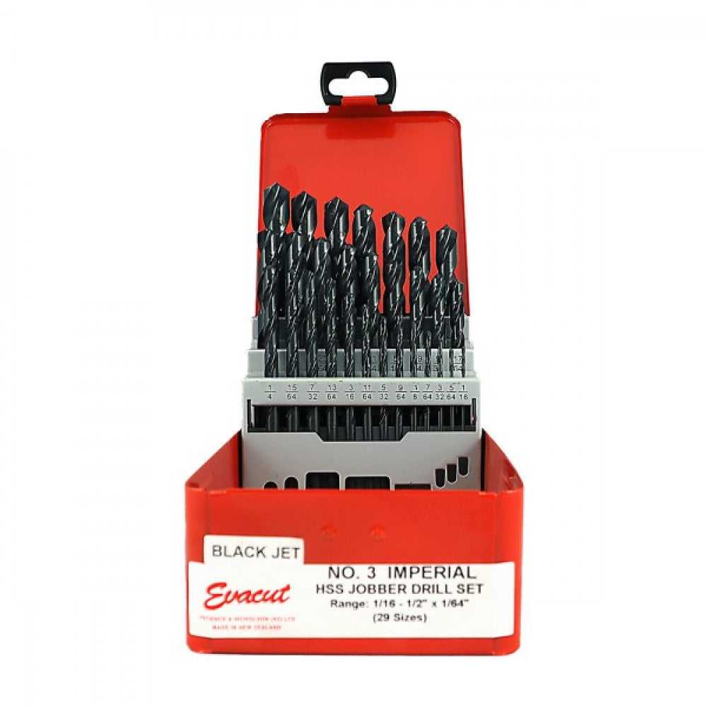 1/16-1/2x1/64 Steps Bright Drill Set ABS Case EVACUT #3 170968