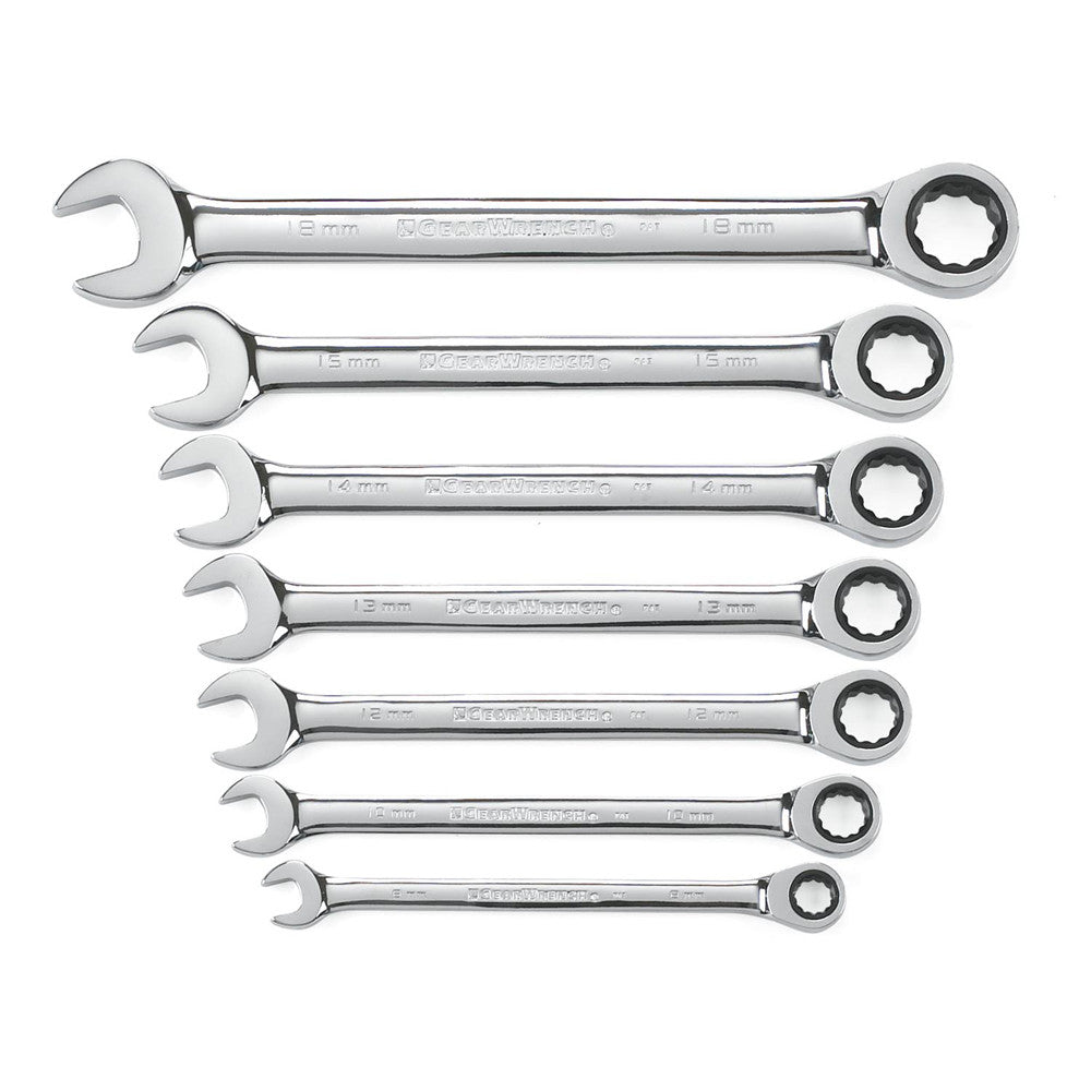 GEARWRENCH Wrench Set Combination Ratcheting Tray MET 7Pc