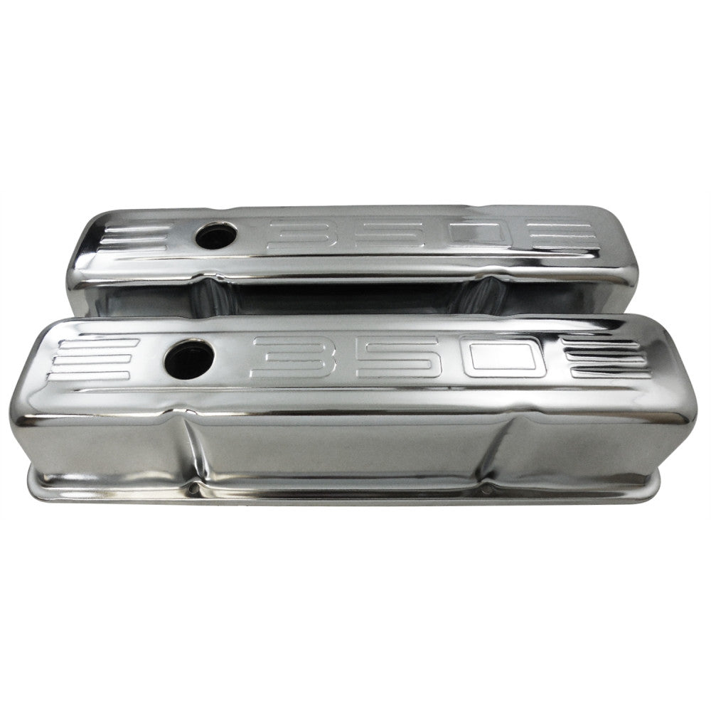 RPC Chrome 1958-86 SB Chevy 283-350 Tall 350 Valve Covers #9841