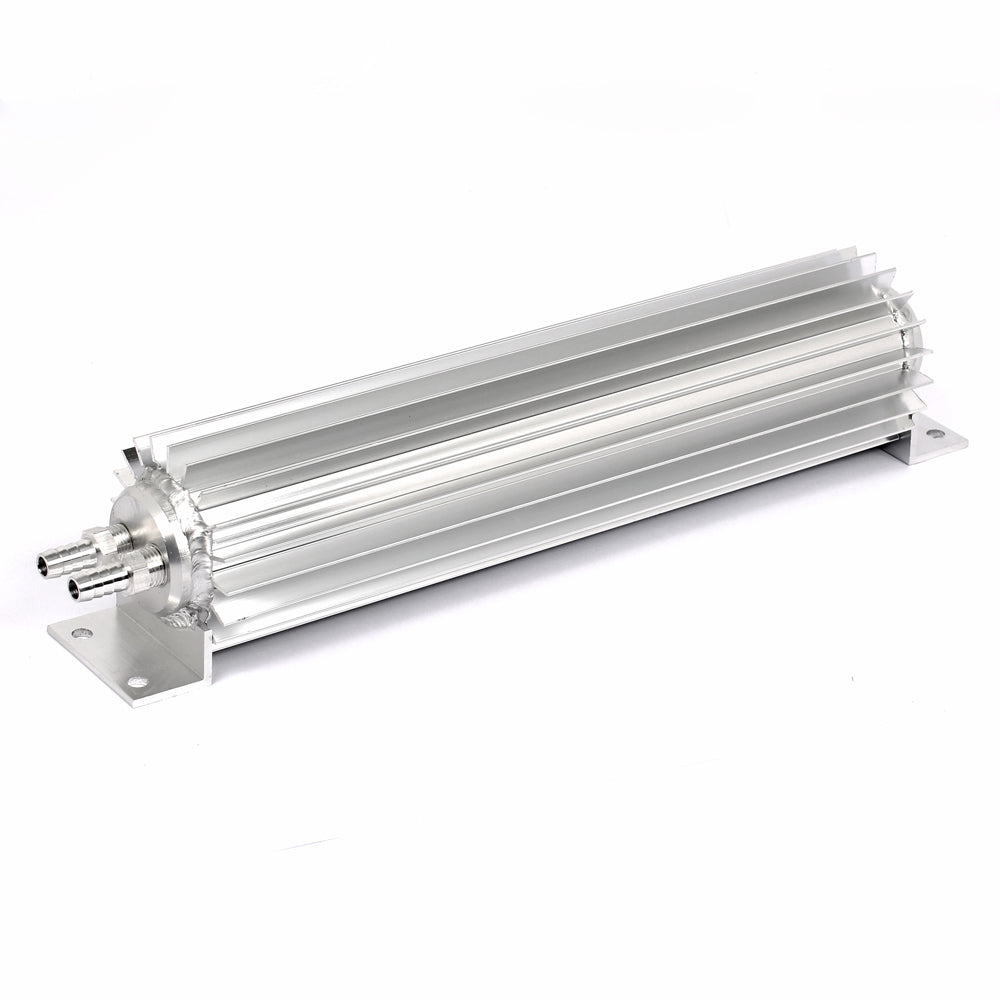 12" Dual Pass Finned Aluminum Oil Cooler (Satin Aluminum)