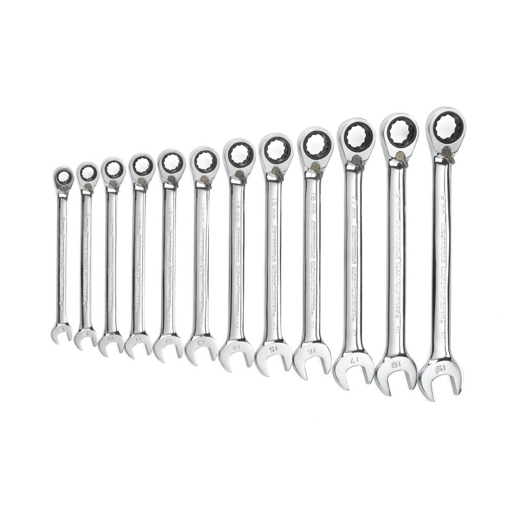 GEARWRENCH 12 Pc 12 Point Reversible Ratcheting Combi Metric Wrench Set