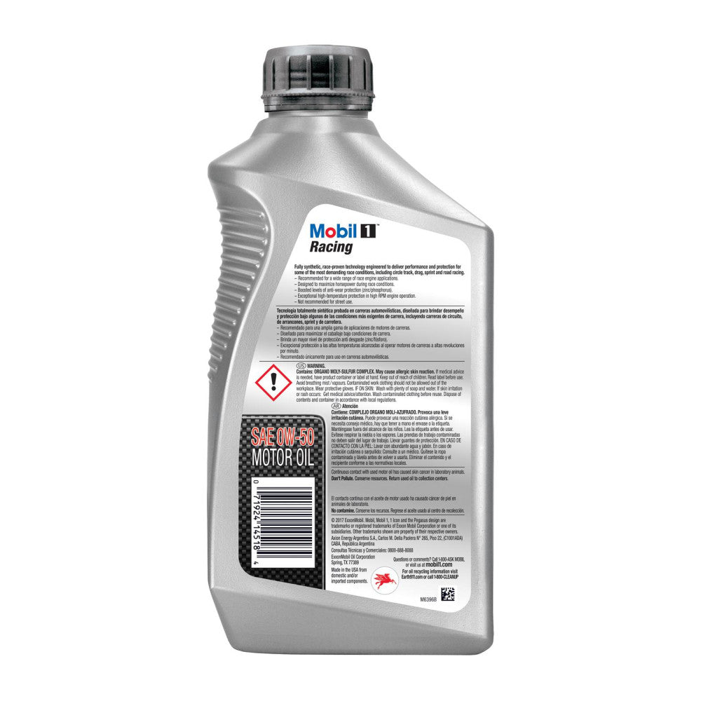 Mobil1 Motor Oil Synthetic 6 Pack – 1 Qt, Track Use#MOB-104145