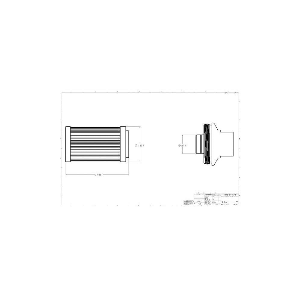 Aeromotive Fuel Filter Billet 40 Mic. AN-08 Inline Stainless Steel Element,Black