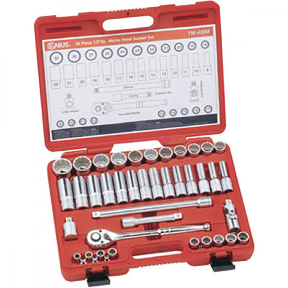 Genius 1/2" Drive 39Pc Mm Socket Set