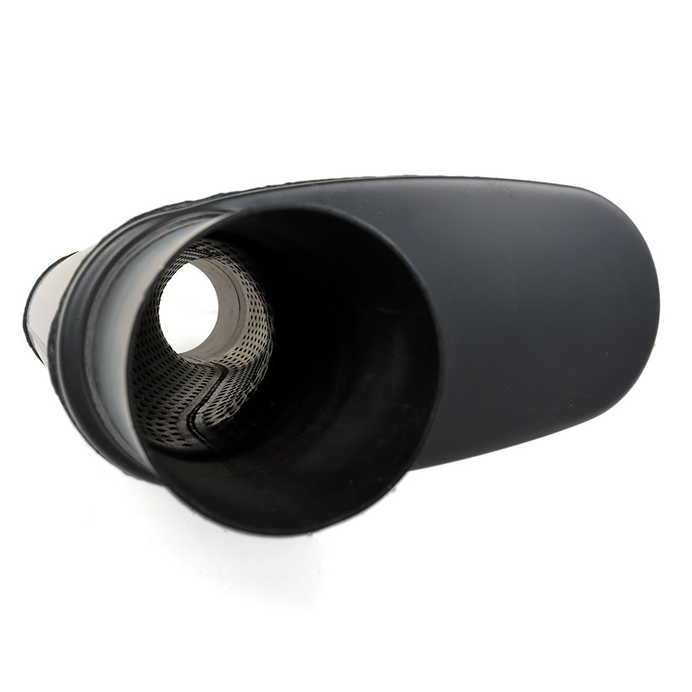 Exhaust Muffler Offset In / Centre Out 2.5" Mild Steel, Packed, Black Finish