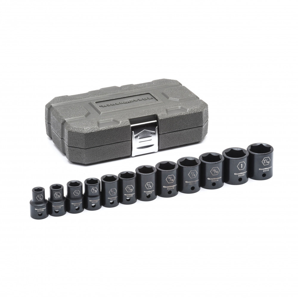 GEARWRENCH 12Pc 1/2" Drive 6 Point Standard Impact SAE Socket Set