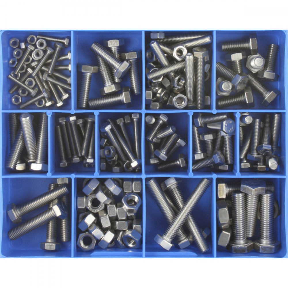 174PC STAINLESS METRIC (ISO) SET SCREWS & NUTS