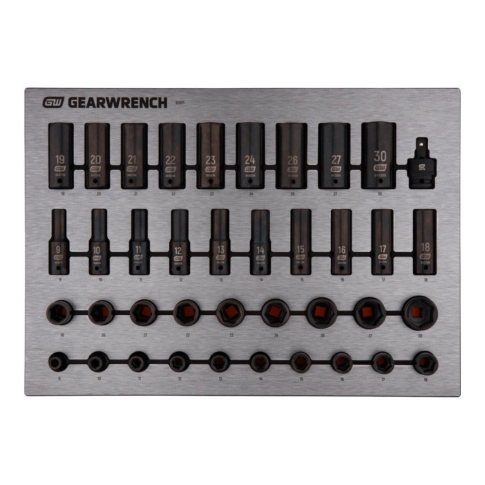 GEARWRENCH 39Pc 1/2in. Drive Metric Impact Socket Set In EVA Tray
