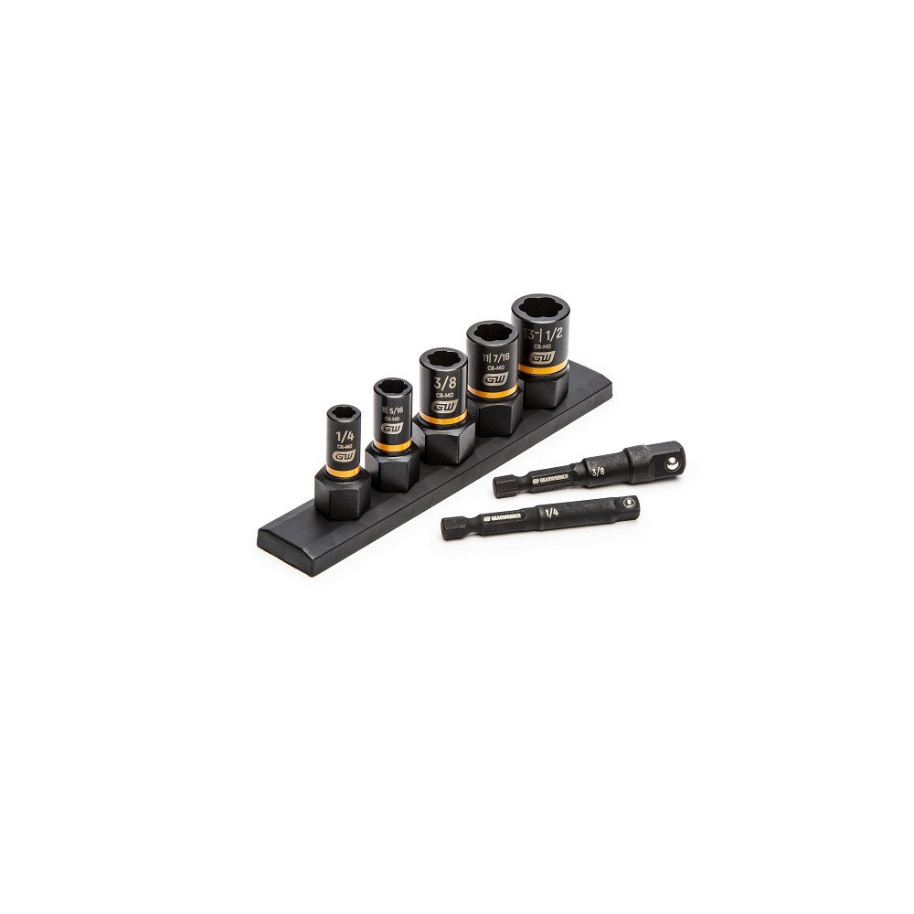7 Pc. 1/4" & 3/8" Drive SAE Bolt Biter Impact Extraction Socket Set 83911