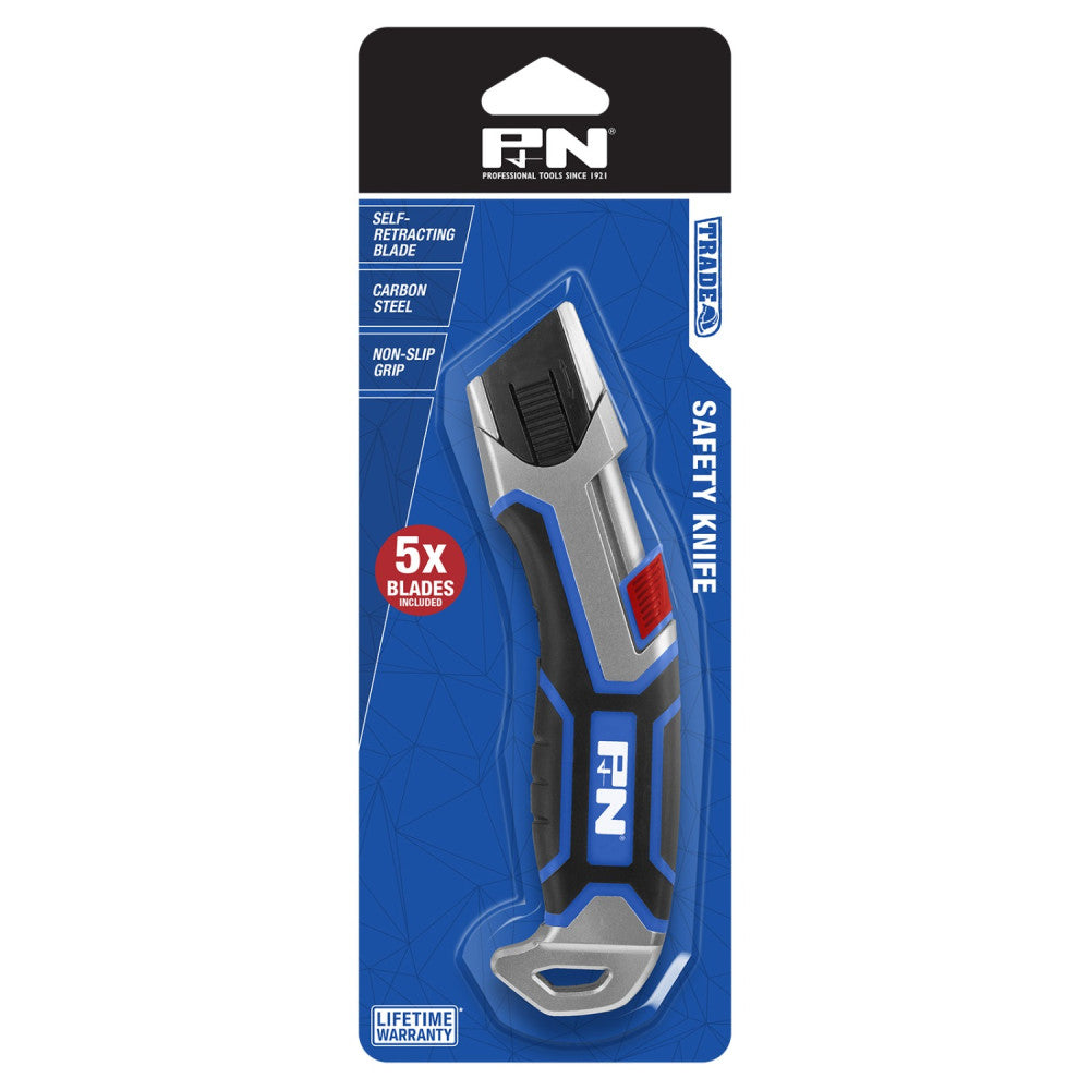 P&N Retracting Utility Safety Knife With 5 Blades