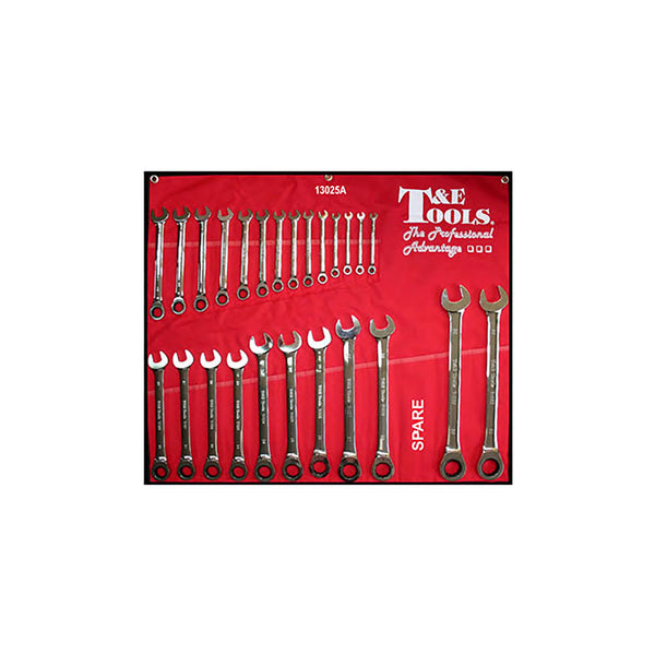 T&E Tools 25Pc Metric Gear Ratchet Wrench Set (6-32mm)