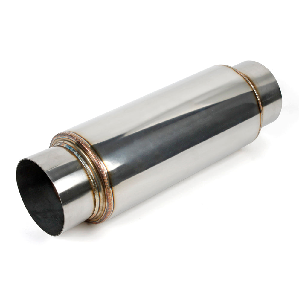 3.5" I.D Inlet/Out 10" Body Resonator Stainless Wool Packed (304 Stainless)