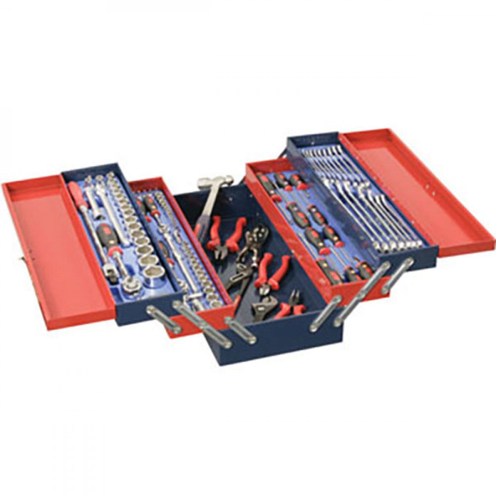 Genius 110Pc Metric Tool Kit In 5-Tier Cantilever Tool Box