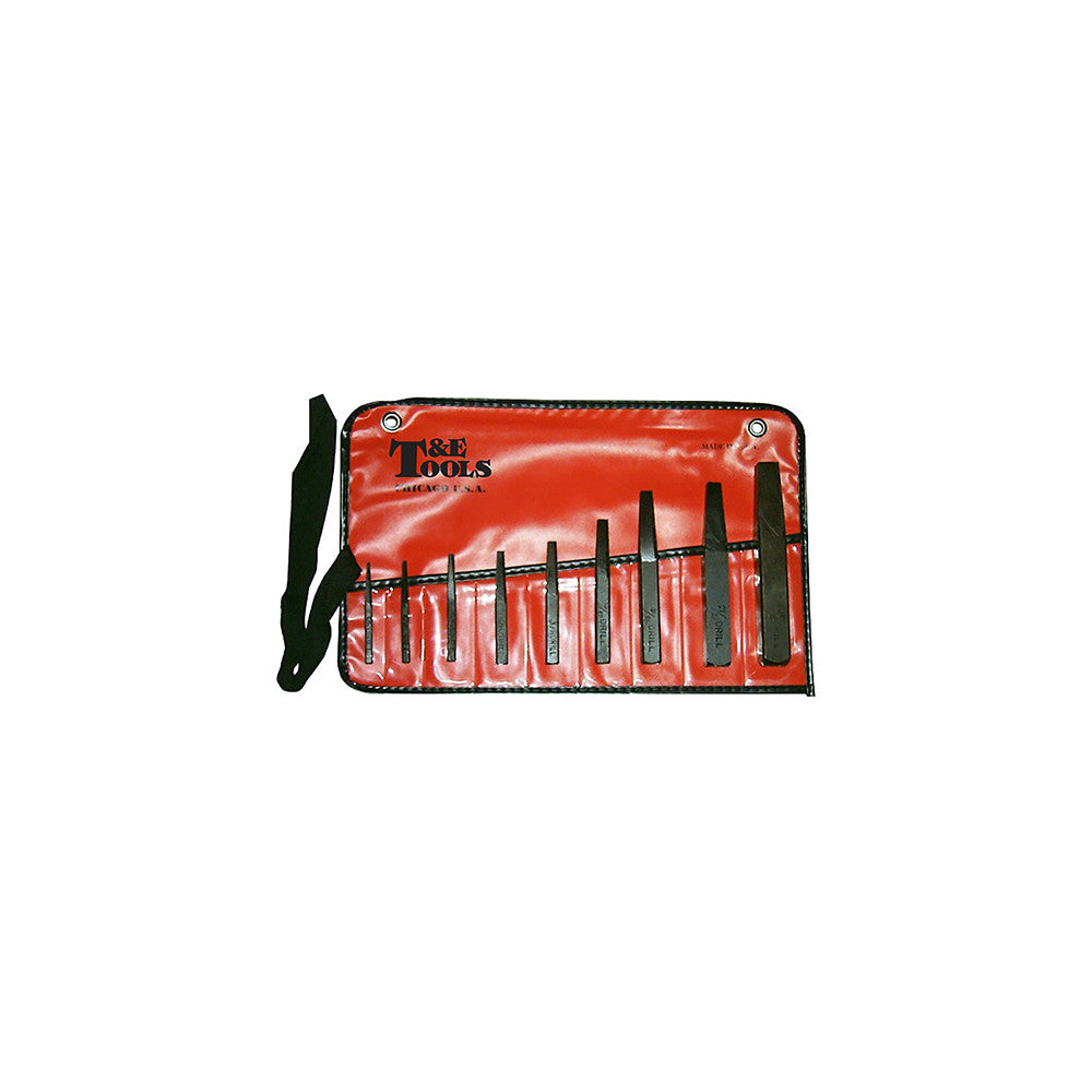 T&E Tools 9 Piece Square Type Screw Extractor Set
