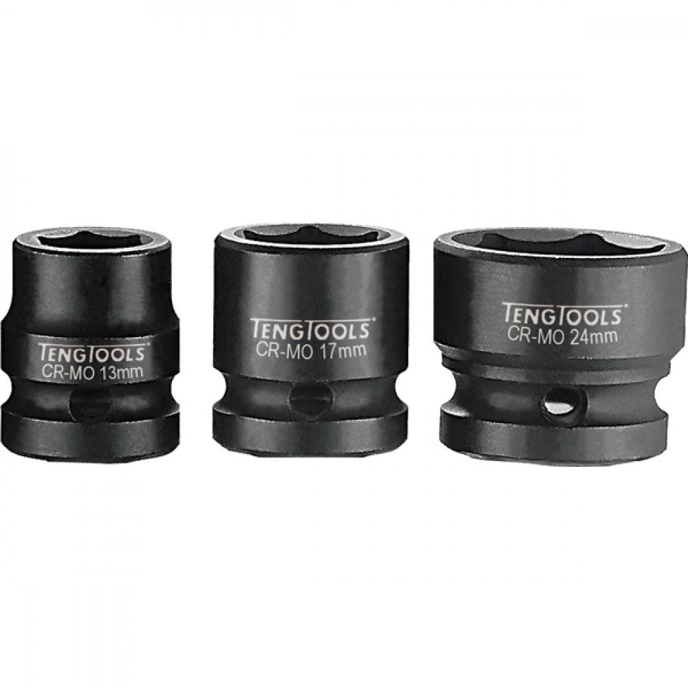 Teng 1/2in Dr. Stubby Impact Socket 18mm Din