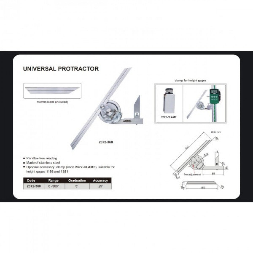 Insize Universal Bevel Protractor