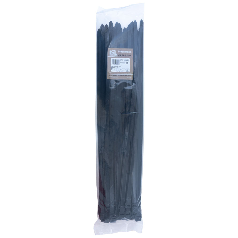 Isl 580 x 12.7mm Uv Nylon Cable Tie - Blk. - 50Pk