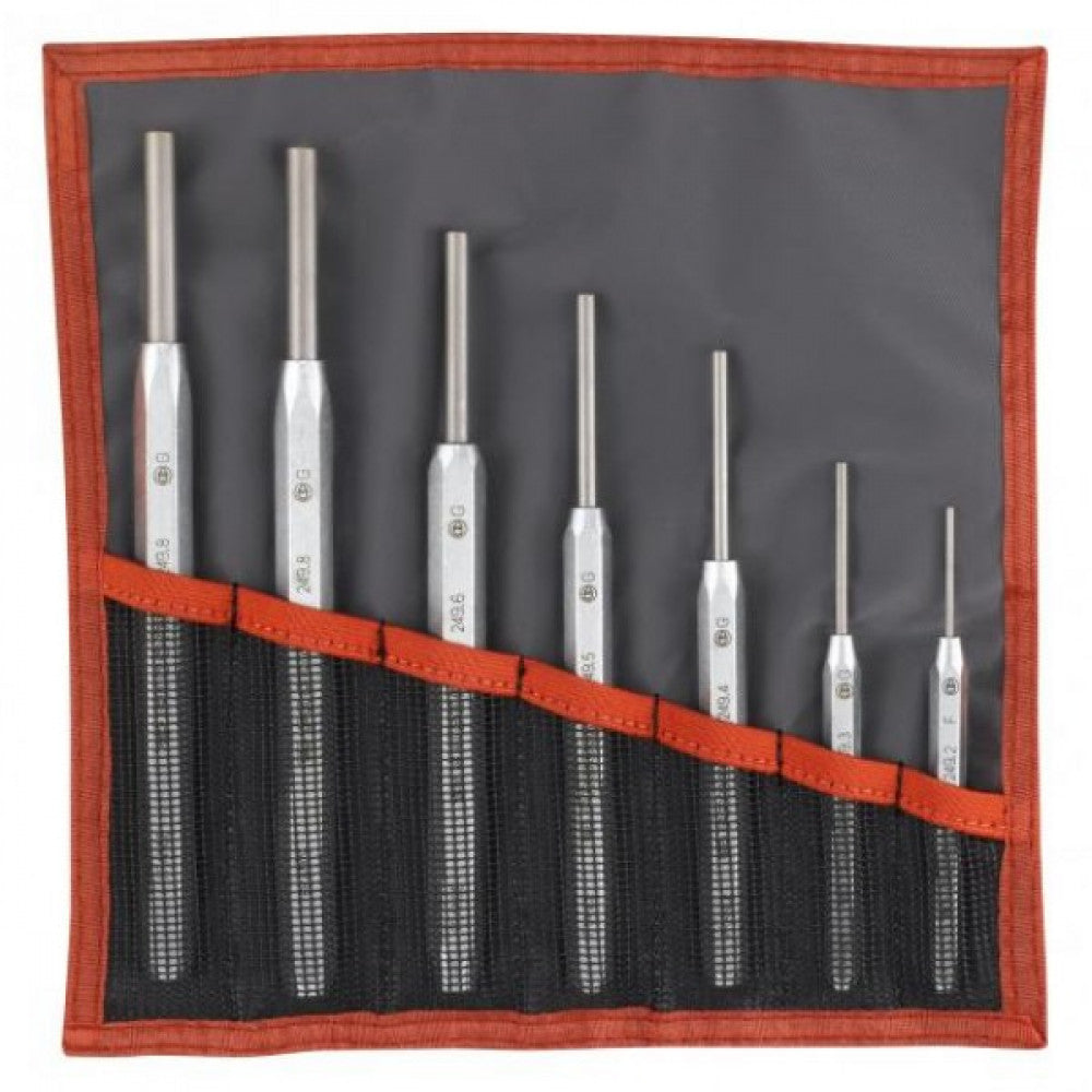 Pin Punch Std Set 7-Pce C/w 2,3,4,5,6,8 & 10mm Punches In A Roll Facom 249.JT7