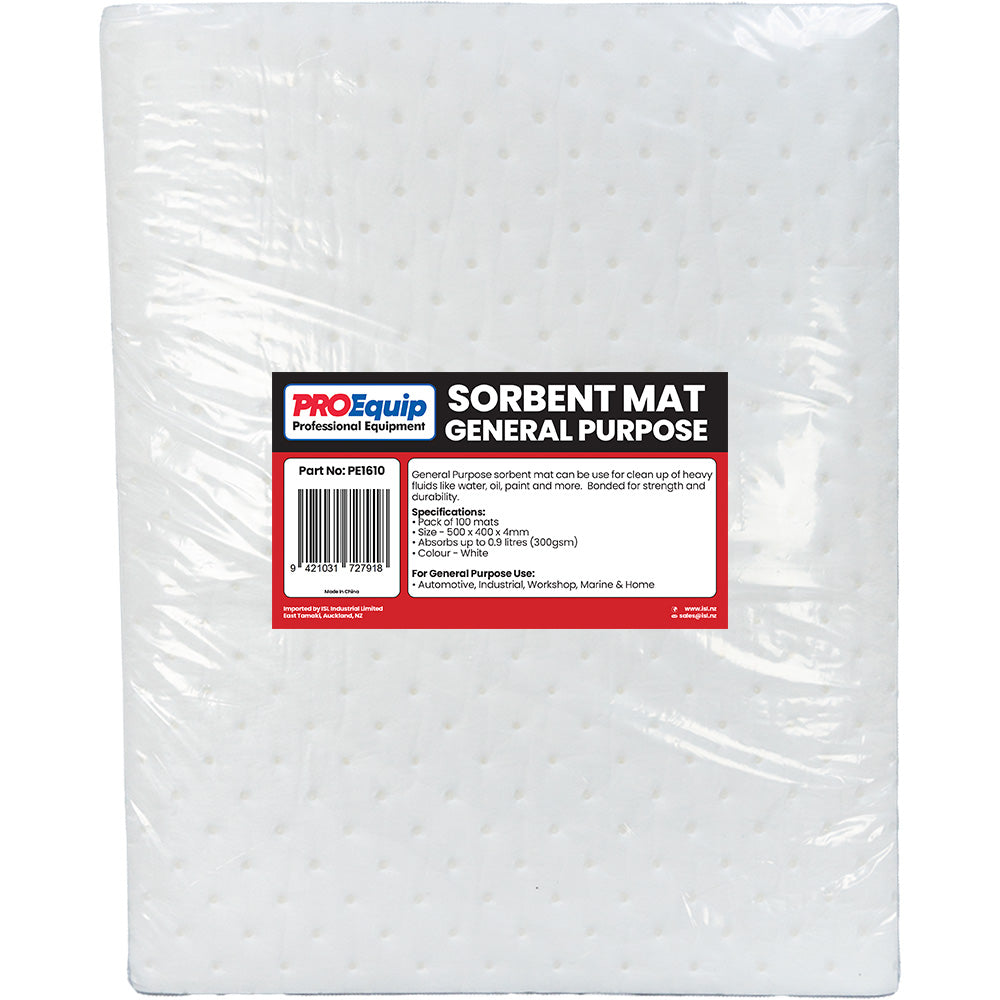 Proequip Absorbent Mat - 500 x 400 x 4mm - Oil (White)