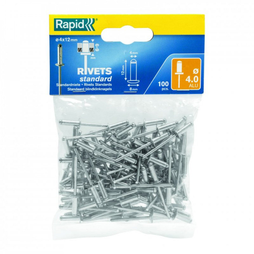 Rapid Rivets 4x12mm Standard Alu 100pc
