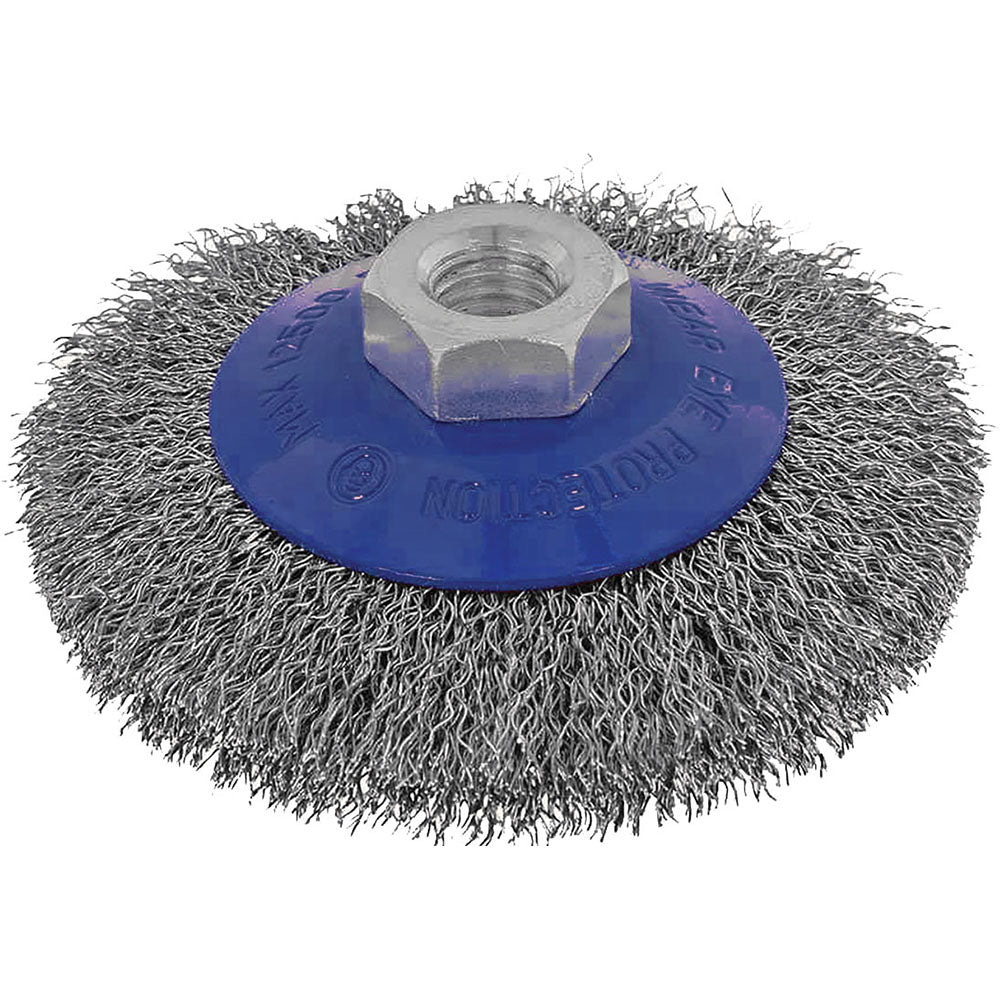 Itm Crimp Wire Bevel Brush Steel 100mm