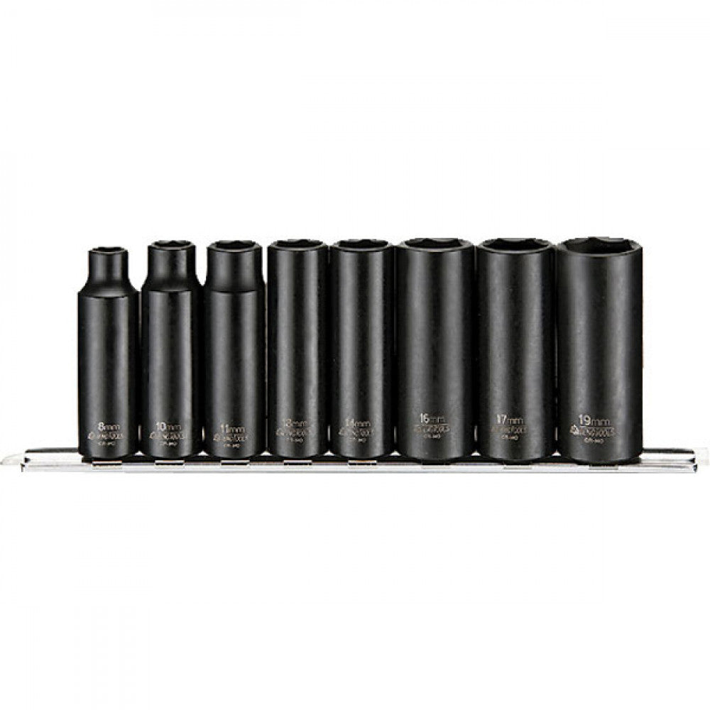 Teng 8Pc 3/8in Dr. Deep Impact Skt Set 8-19mm