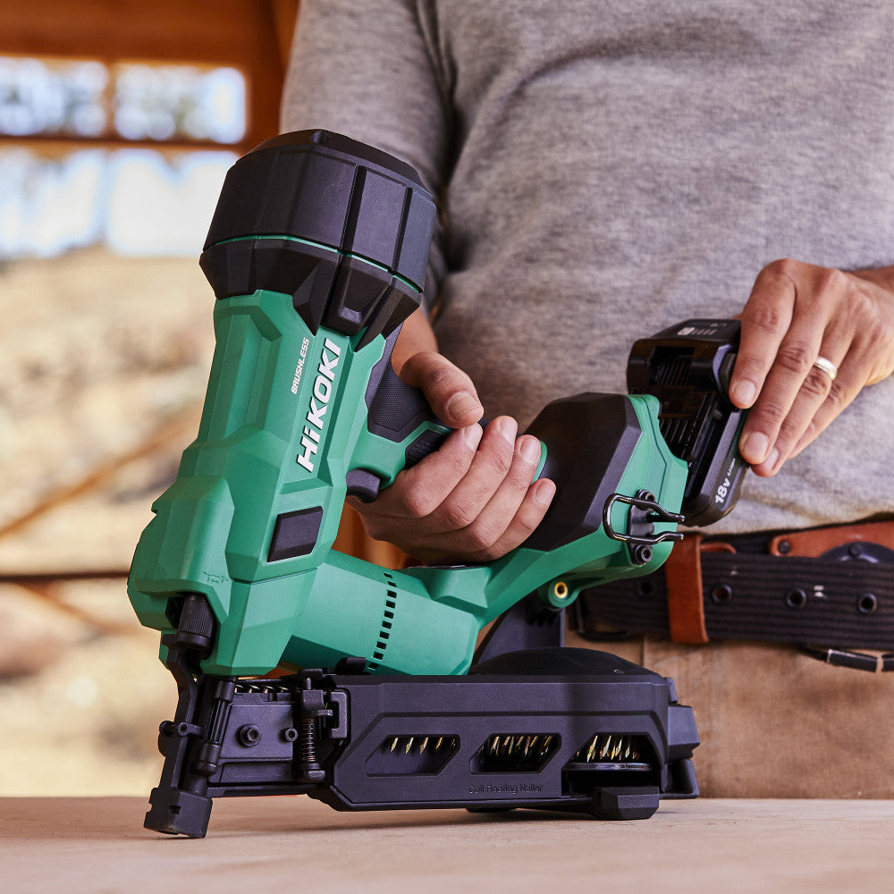 HiKOKI 18V Gasless 45mm Coil Roofing Nailer Bare Tool