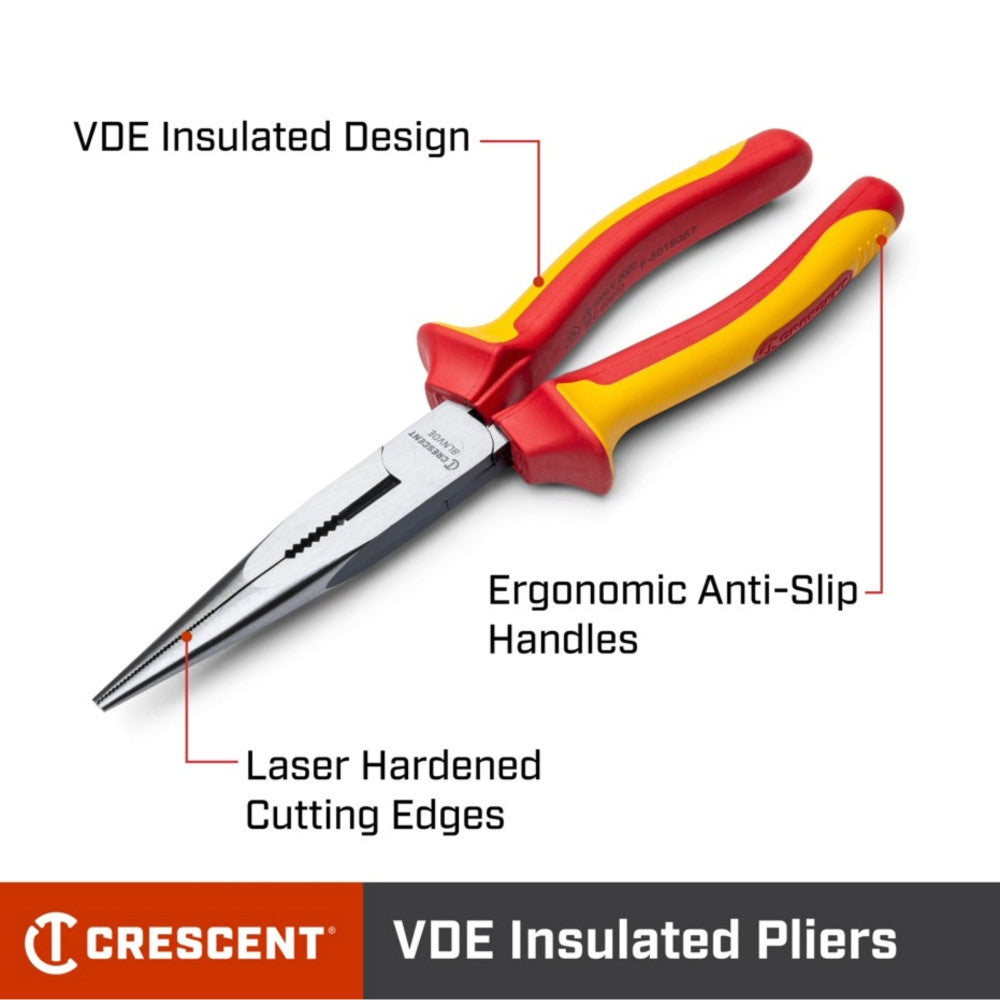 Crescent 200mm/8in. VDE Insulated Long Nose Pliers