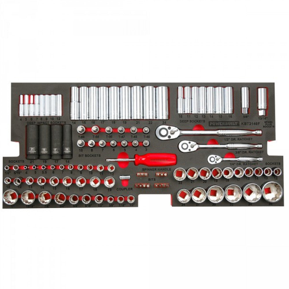 Powerbuilt 110Pc Ratchet Socket Bit Tray