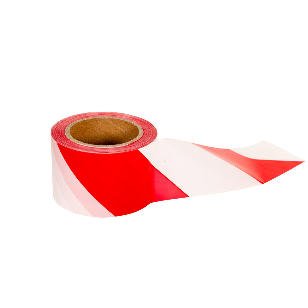 Crescent Barricade Tape - Red & White - 100m x 75mm