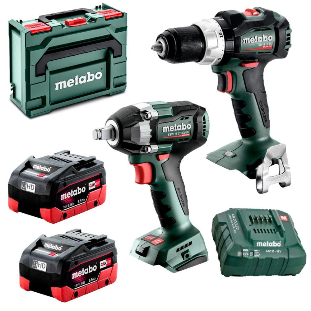 Metabo 18V 75Nm Hammer Drill & 300Nm Impact Wrench Kit