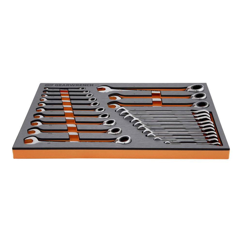 GEARWRENCH 23Pc 90T SAE/Metric Reversible Ratcheting Wrench Set In EVA Tray